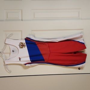 -Mens Houndstooth unisuit Medium Size